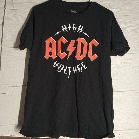 Vintage Reprint Black AC/DC High Voltage Rock Band T-shirt - Picture 1 of 4